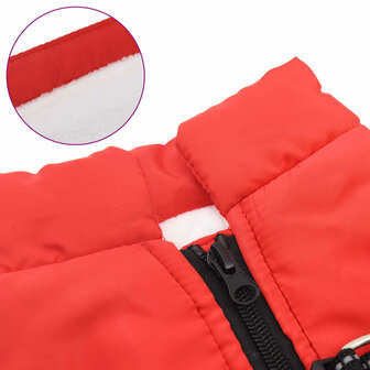 Hondenjas met harnas Rood L40 Fleece en polyester 7