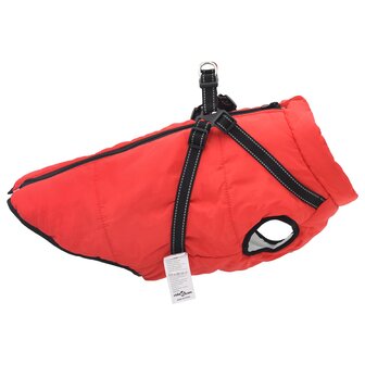Hondenjas met harnas Rood L44 Fleece en polyester 4