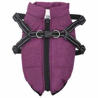 Hondenjas met harnas Paars L32 Fleece en polyester 2