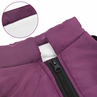 Hondenjas met harnas Paars L32 Fleece en polyester 7