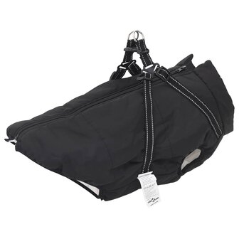 Hondenjas met harnas Zwart L48 Fleece en polyester 1