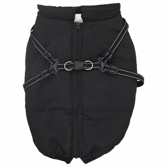 Hondenjas met harnas Zwart L48 Fleece en polyester 2