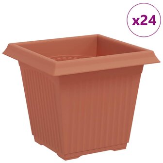 Vierkante Bloempot 24 pcs Baksteenrood 16 x 16 x 14 cm 2