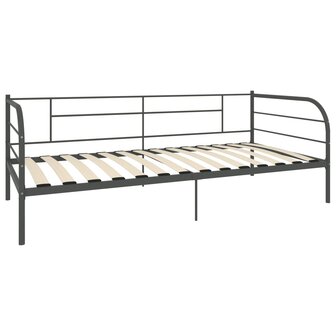 Bedbank metaal grijs 90x200 cm 3
