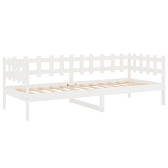 Slaapbank zonder matras 80x200 cm massief grenenhout wit 7