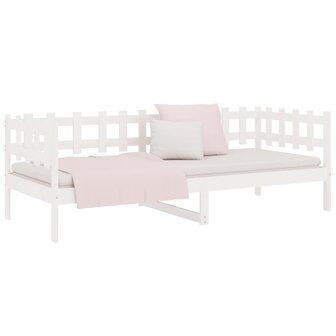 Slaapbank zonder matras 90x190 cm massief grenenhout wit 6