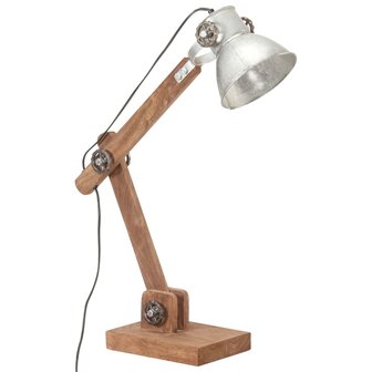 Bureaulamp industrieel rond E27 58x18x90 cm zilverkleurig 2