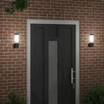 Buiten Wandlamp 2 pcs Zwart 12 x 8,5 x 27 cm 3