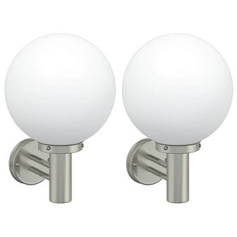 Buiten Wandlamp 2 pcs Zilver 28 x 25 x 38 cm 2