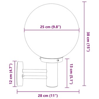 Buiten Wandlamp 2 pcs Zilver 28 x 25 x 38 cm 9