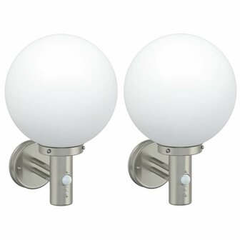 Buiten Wandlamp 2 pcs Zilver 28 x 25 x 38 cm 1