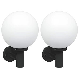 Buiten Wandlamp 2 pcs Zwart 28 x 25 x 38 cm 2