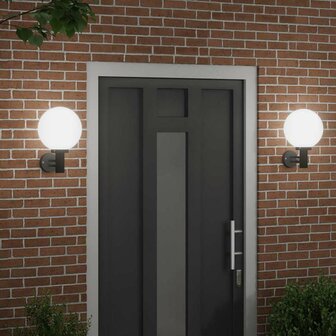 Buiten Wandlamp 2 pcs Zwart 28 x 25 x 38 cm 3