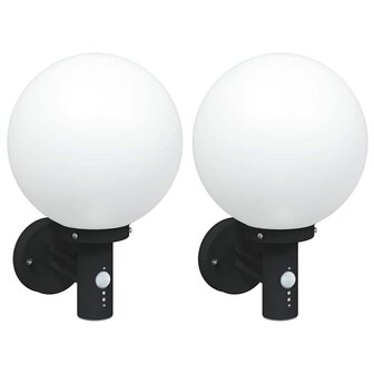 Buiten Wandlamp 2 pcs Zwart 28 x 25 x 38 cm 2