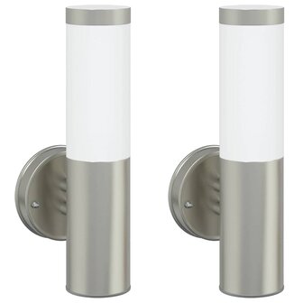 Buiten Wandlamp 2 pcs Zilver 15 x 7,5 x 33 cm 2