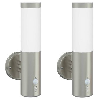 Buiten Wandlamp 2 pcs Zilver 15 x 7,5 x 33 cm 2
