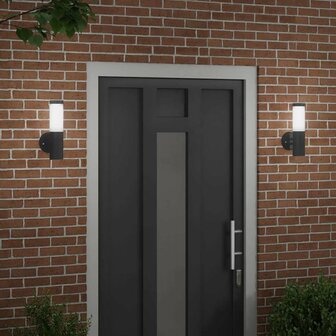 Buiten Wandlamp 2 pcs Zwart 15 x 7,5 x 33 cm 3