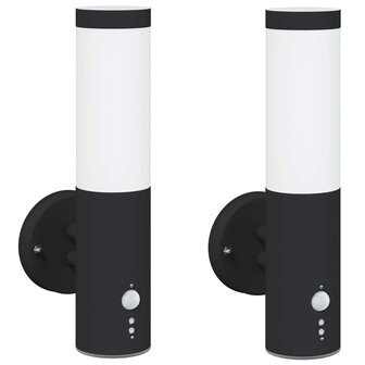 Buiten Wandlamp 2 pcs Zwart 15 x 7,5 x 33 cm 2