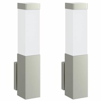Buiten Wandlamp 2 pcs Zilver 10.5 x 6 x 33 cm 2