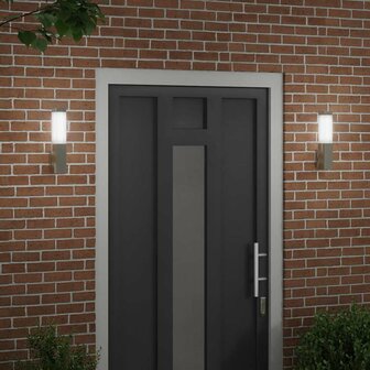 Buiten Wandlamp 2 pcs Zilver 10.5 x 6 x 33 cm 3