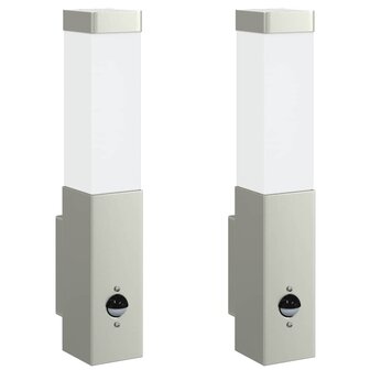 Buiten Wandlamp 2 pcs Zilver 10.5 x 6 x 33 cm 2