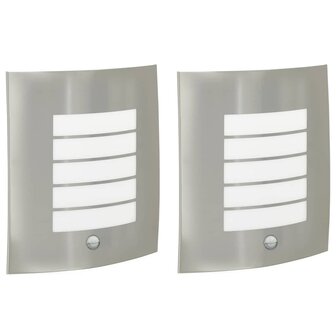 Buiten Wandlamp 2 pcs Zilver 23.5 x 9 x 26 cm 2