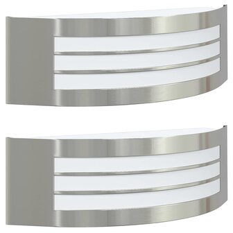 Buiten Wandlamp 2 pcs Zilver 32 x 10 x 10 cm 2