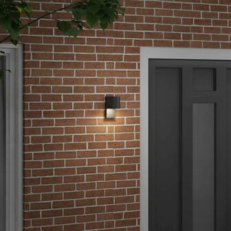 Buiten Wandlamp Zwart 12 x 7 x 15 cm Roestvrij staal 3