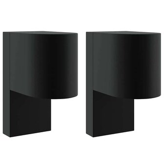 Buiten Wandlamp 2 pcs Zwart 12 x 7 x 15 cm Roestvrij staal 2