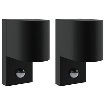 Buiten Wandlamp 2 pcs Zwart 12 x 7 x 15 cm Roestvrij staal 2