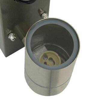 Buiten Wandlamp Zilver 6,5 x 10,5 x 16 cm RVS en Glas 8