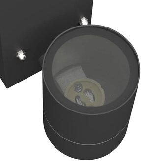 Buiten Wandlamp 2 pcs Zwart 6,5 x 10,5 x 16 cm RVS en Glas 9