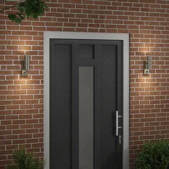 Buiten Wandlamp 2 pcs Zilver 7 x 10 x 22 cm RVS en Glas 3