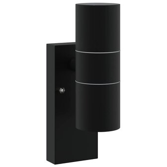 Buiten Wandlamp 2 pcs Zwart 7 x 10 x 22 cm RVS en Glas 4