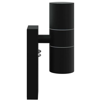 Buiten Wandlamp 2 pcs Zwart 7 x 10 x 22 cm RVS en Glas 6