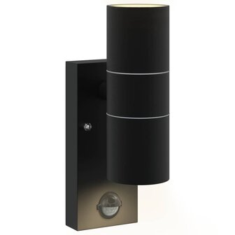 Buiten Wandlamp Zwart 7 x 10 x 22 cm RVS en Glas 9