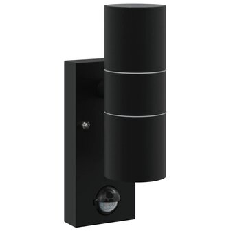 Buiten Wandlamp 2 pcs Zwart 7 x 10 x 22 cm RVS en Glas 4