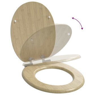 Zachte sluit toiletbril Lichte Bamboekleur 44 x 38 cm MDF-plaat 9