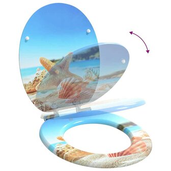 Zachte sluit toiletbril Zee Schelp 44 x 38 cm MDF-plaat 9