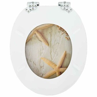 Zachte sluit toiletbril Geel en Wit 44 x 38 cm MDF-plaat 8