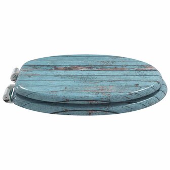 Zachte sluit toiletbril Blauw 44 x 38 cm MDF-plaat 3