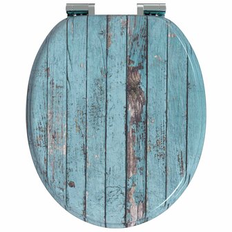 Zachte sluit toiletbril Blauw 44 x 38 cm MDF-plaat 4
