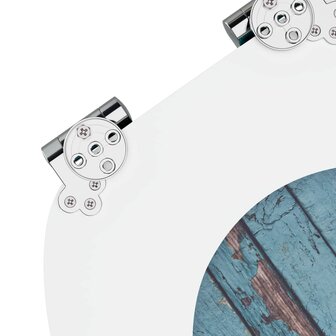 Zachte sluit toiletbril Blauw 44 x 38 cm MDF-plaat 6