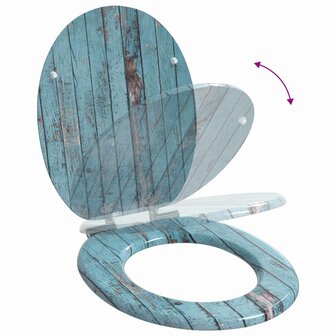 Zachte sluit toiletbril Blauw 44 x 38 cm MDF-plaat 9