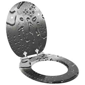 Zachte sluit toiletbril Grijs 44 x 38 cm MDF-plaat 1