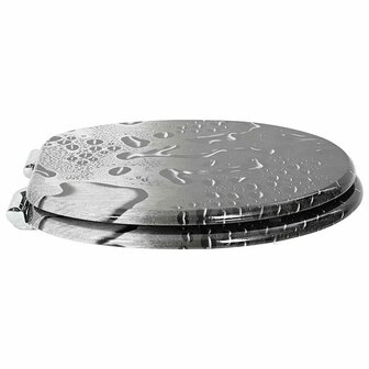 Zachte sluit toiletbril Grijs 44 x 38 cm MDF-plaat 3