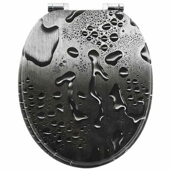 Zachte sluit toiletbril Grijs 44 x 38 cm MDF-plaat 4