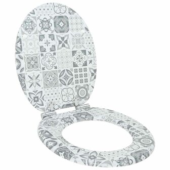 Zachte sluit toiletbril Blauw en Wit Porselein 44 x 38 cm 1