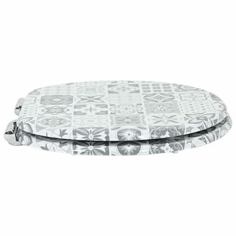 Zachte sluit toiletbril Blauw en Wit Porselein 44 x 38 cm 3