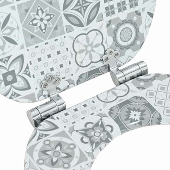 Zachte sluit toiletbril Blauw en Wit Porselein 44 x 38 cm 5